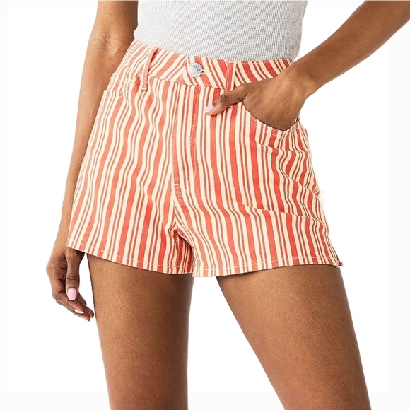 🆕SO Shortie Shorts - High Rise in Medium Pink & Cream Stripe-Jr's Size 3 - Picture 9 of 9
